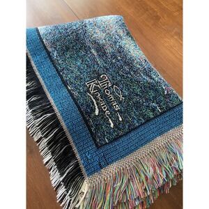 THOMAS KINKADE Throw Blanket PSALM 91:2 Lighthouse Tapestry 46"x 52" NICE